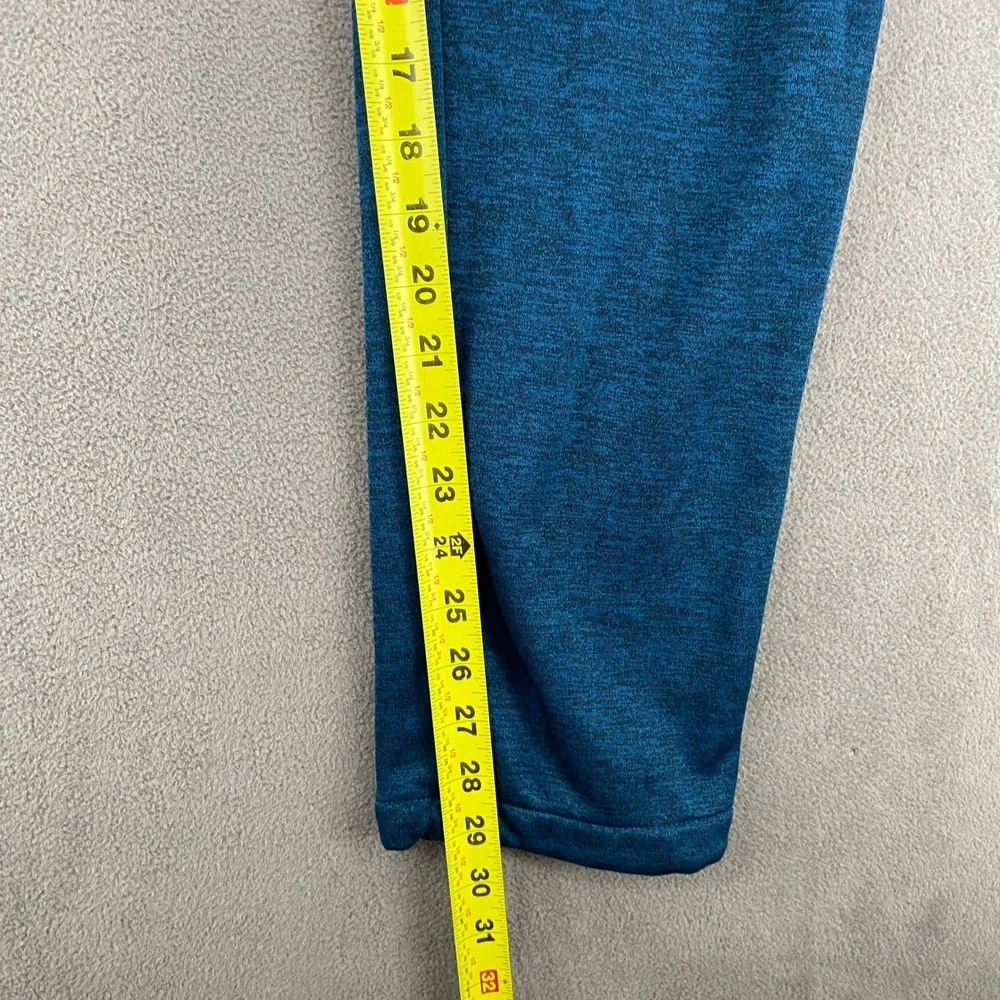 AND1 Mens Teal Blue Space Dye Fleece Lined Jogger Sweatpants Small Bungee Hem